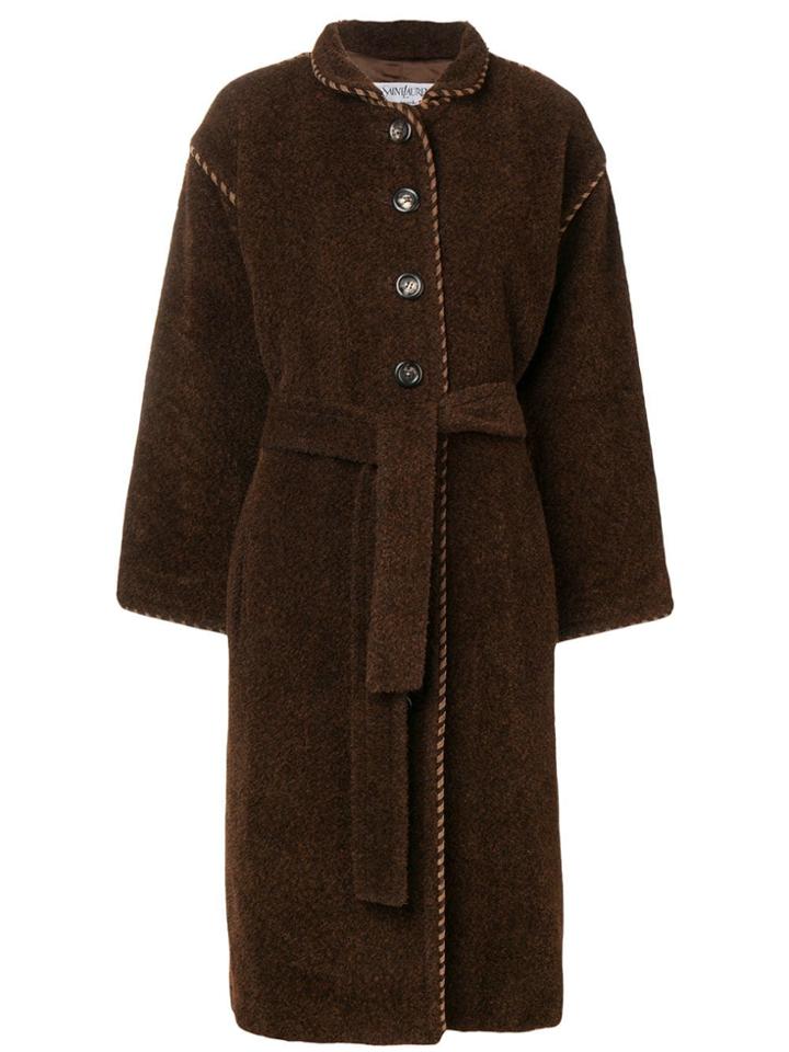 Yves Saint Laurent Vintage Long Belted Coat - Brown