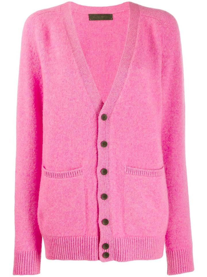 The Elder Statesman Knitted Cardigan - Pink