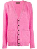 The Elder Statesman Knitted Cardigan - Pink
