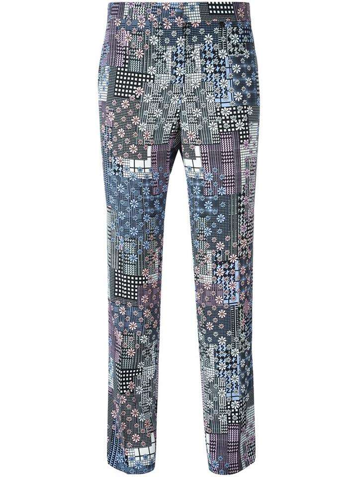 Versace Floral Cropped Trousers, Women's, Size: 42, Viscose/rayon/spandex/elastane