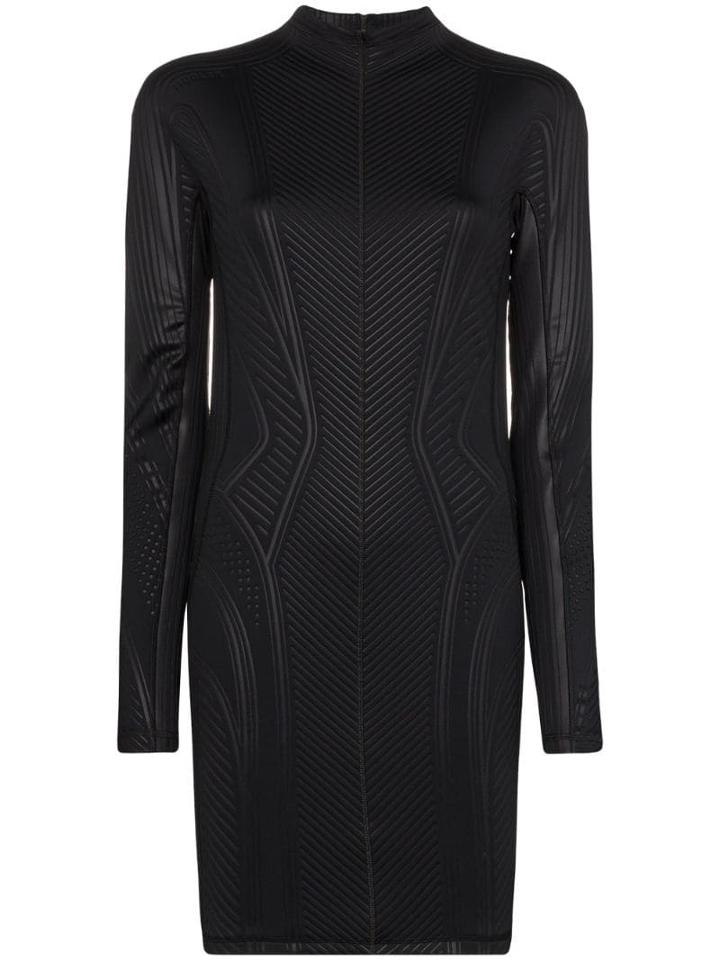 Mugler Embossed Fitted Mini Dress - Black