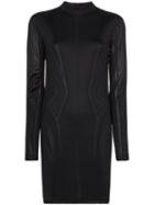 Mugler Embossed Fitted Mini Dress - Black