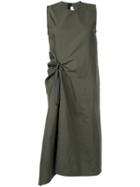 Marni - Side-ruched Dress - Women - Cotton/linen/flax - 44, Green, Cotton/linen/flax