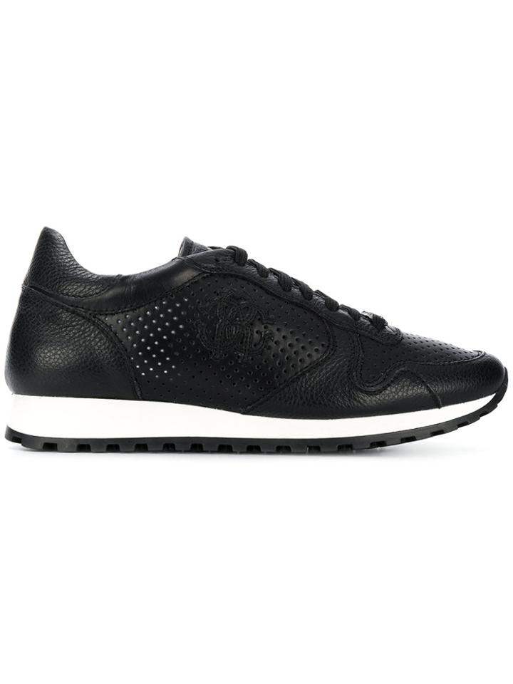 Roberto Cavalli Perforated Runner Sneakers - Black