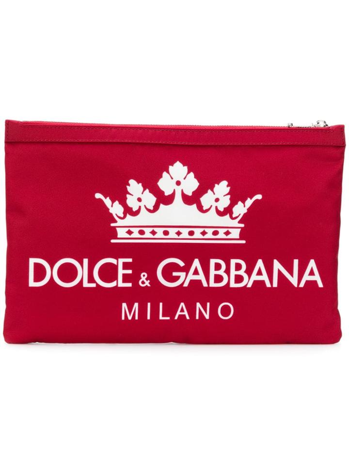 Dolce & Gabbana Logo Envelop Clutch - Red