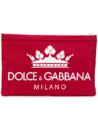 Dolce & Gabbana Logo Envelop Clutch - Red