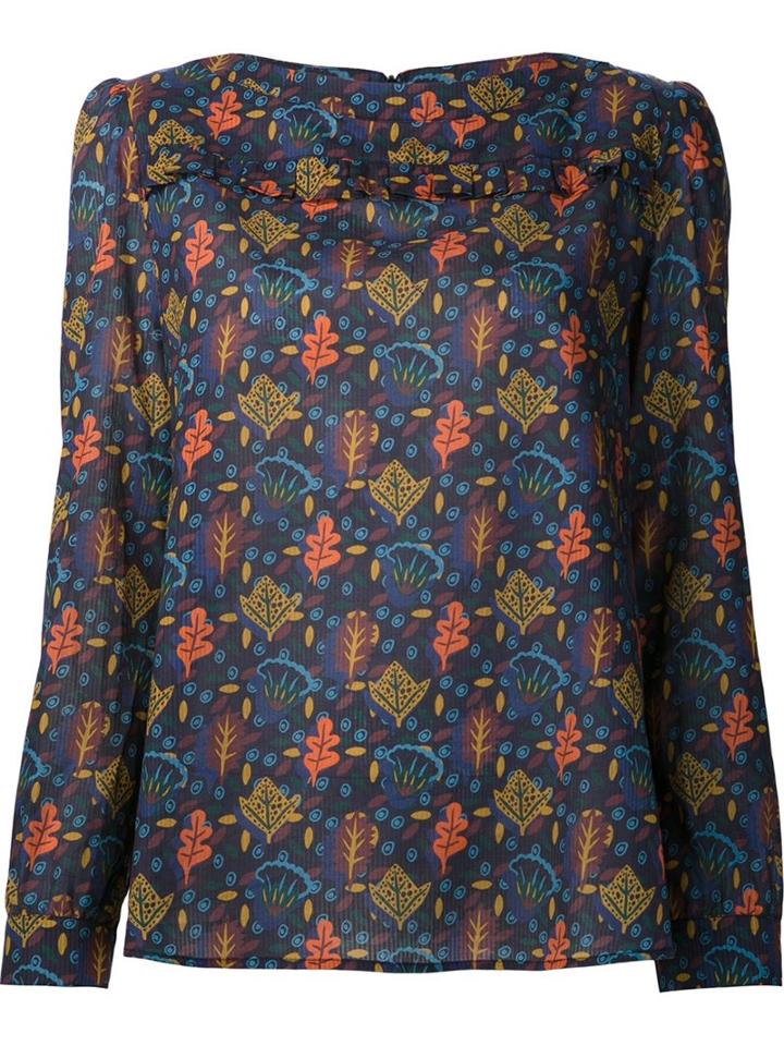 A.p.c. Printed Long Sleeve Blouse