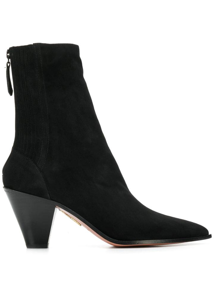 Aquazzura Donne Saint Honore Zip-up Ankle Bootie - Black