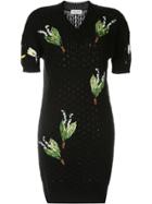 Sonia Rykiel Floral Knitted Dress - Black