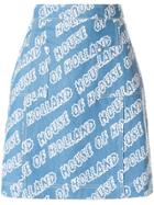House Of Holland Printed Skirt - Blue