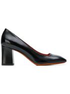Santoni Square Toe Pumps - Black