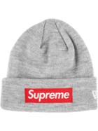 Supreme New Era Box Logo Beanie - Grey