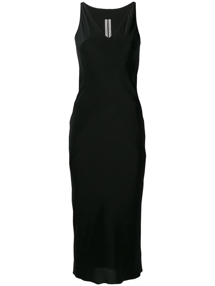 Rick Owens V-neck Silk Dress - Black