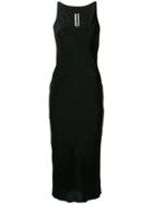 Rick Owens V-neck Silk Dress - Black