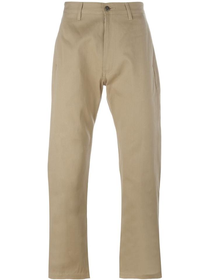 E. Tautz Chino Trousers, Men's, Size: 28, Green, Cotton