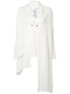 Isabel Benenato - Long Asymmetric Cardigan - Women - Linen/flax - 42, White, Linen/flax