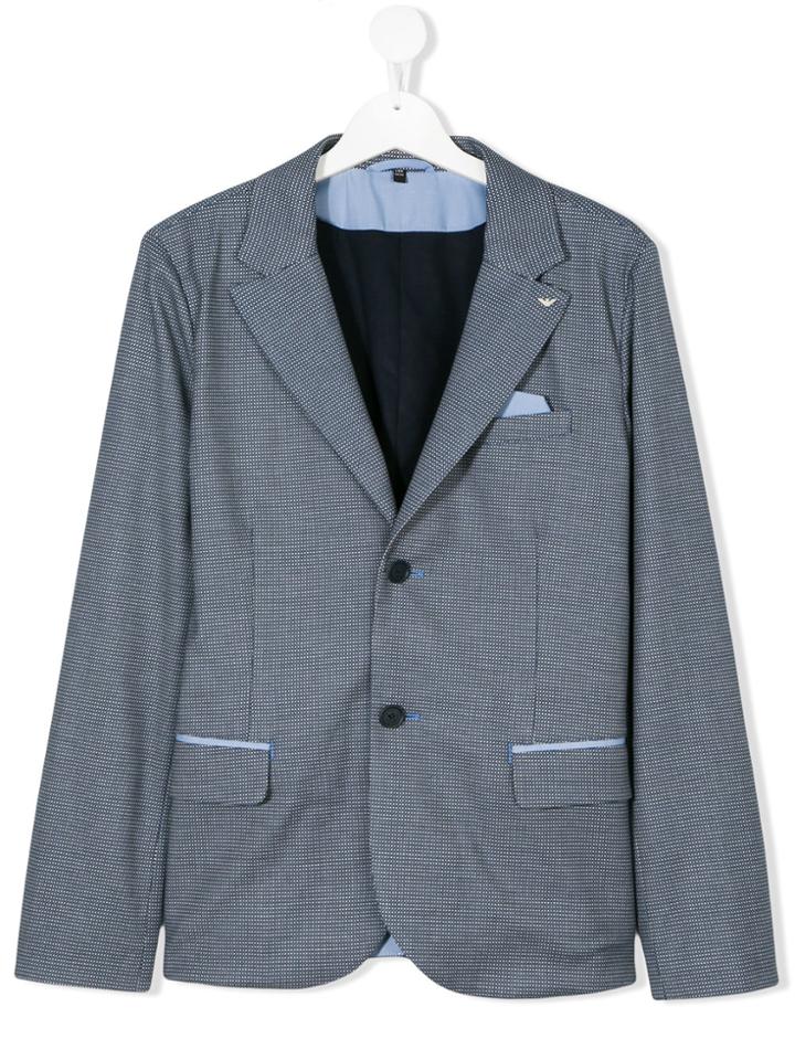 Emporio Armani Kids Patterned Blazer - Blue