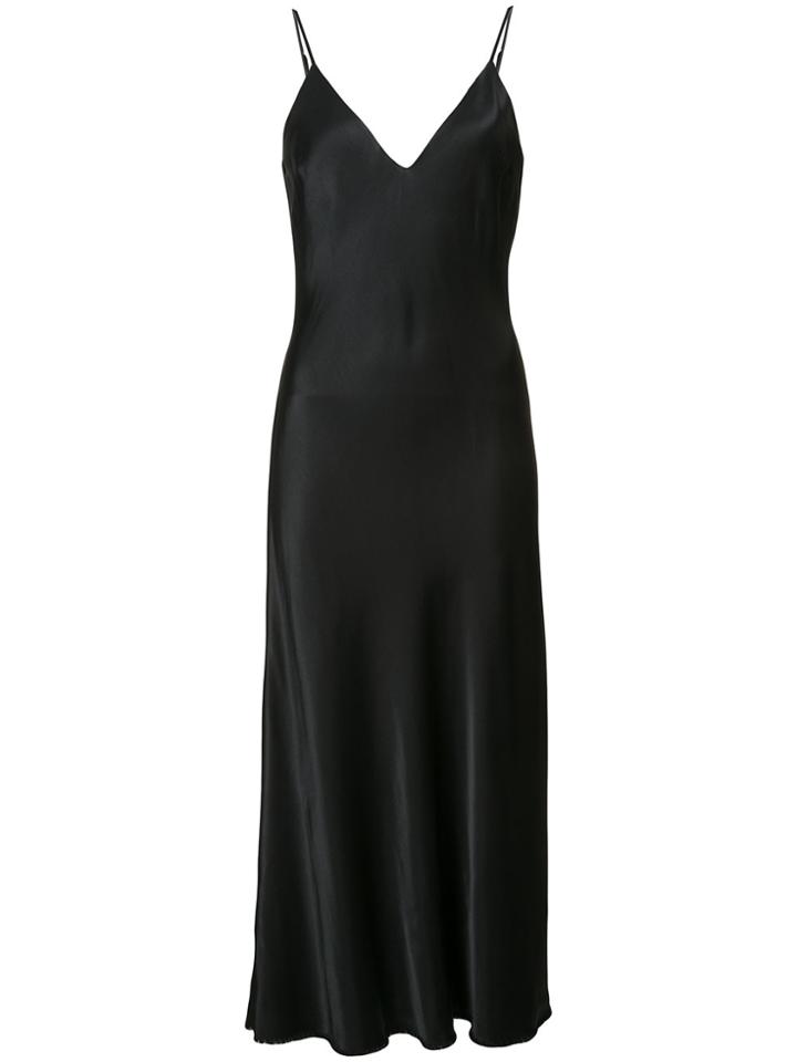 Frame Denim Satin Tank Dress - Black