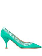 Miu Miu Rhinestone Embellished Pumps - Green