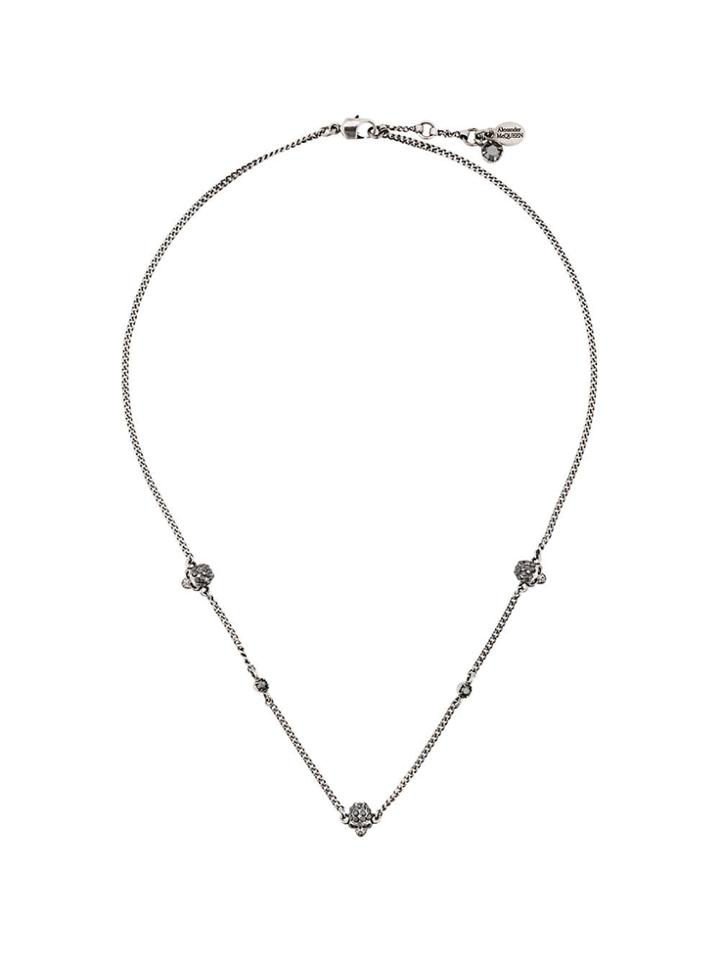 Alexander Mcqueen Delicate Skull Necklace - Silver