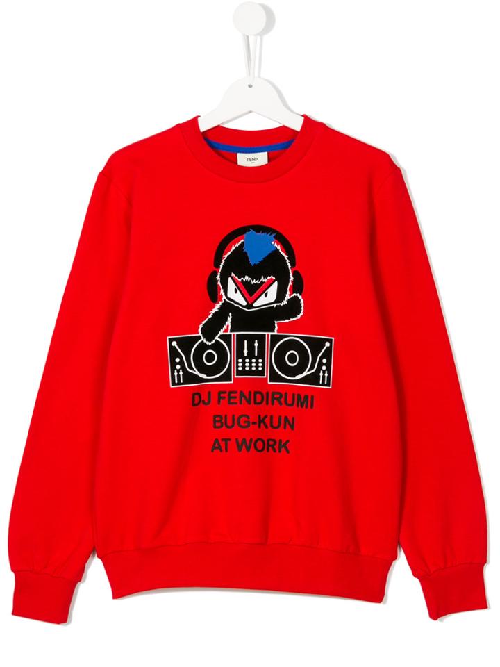 Fendi Kids Printed Sweatshirt - Red