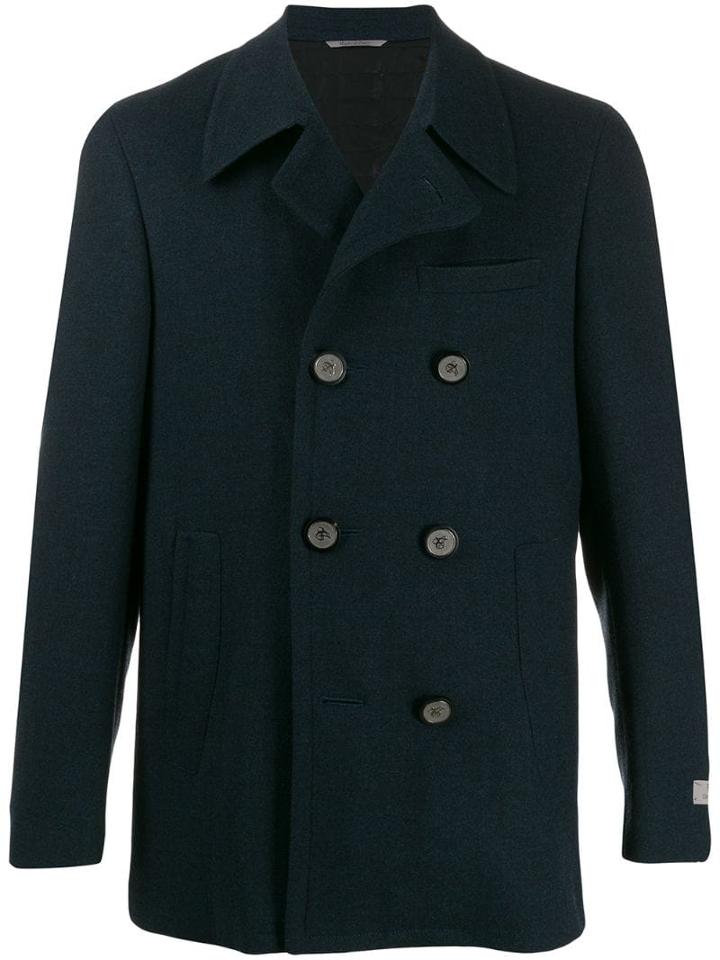 Canali Double-breasted Coat - Blue