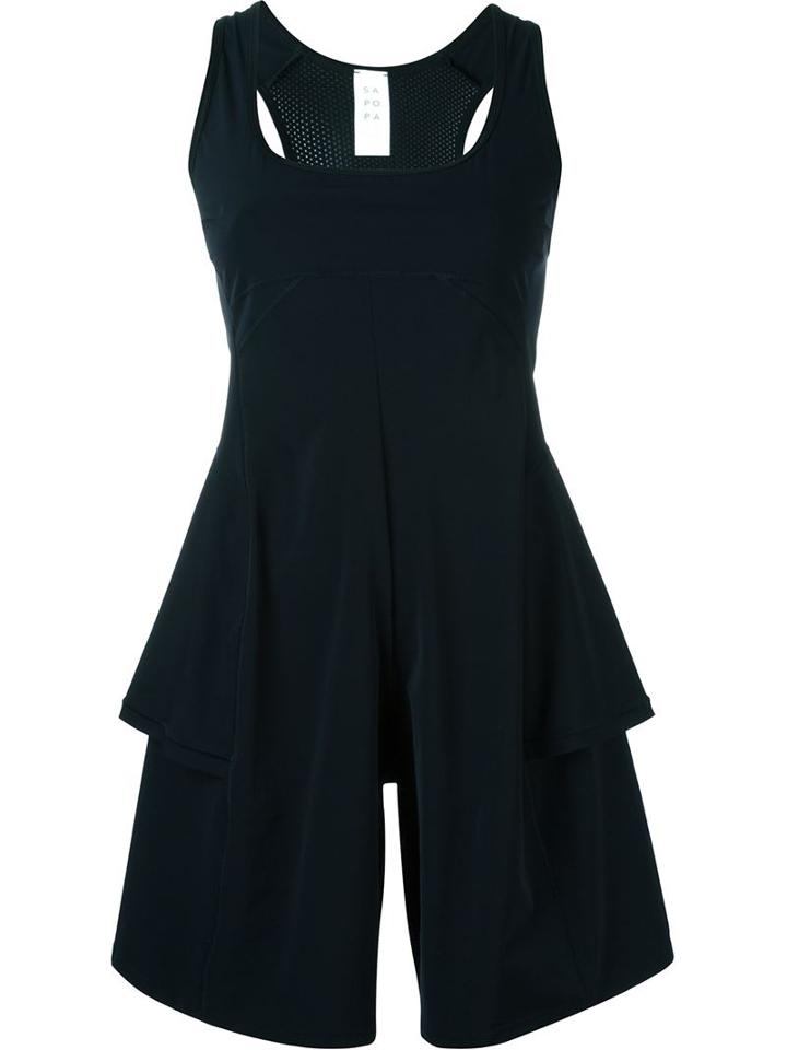 Sàpopa Back Flap Sleeveless Playsuit, Women's, Size: Small, Black, Polyamide/spandex/elastane