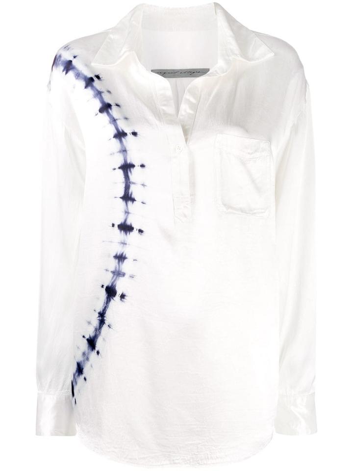 Raquel Allegra Henley Tie-dye Shirt - White