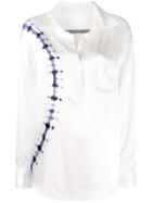 Raquel Allegra Henley Tie-dye Shirt - White
