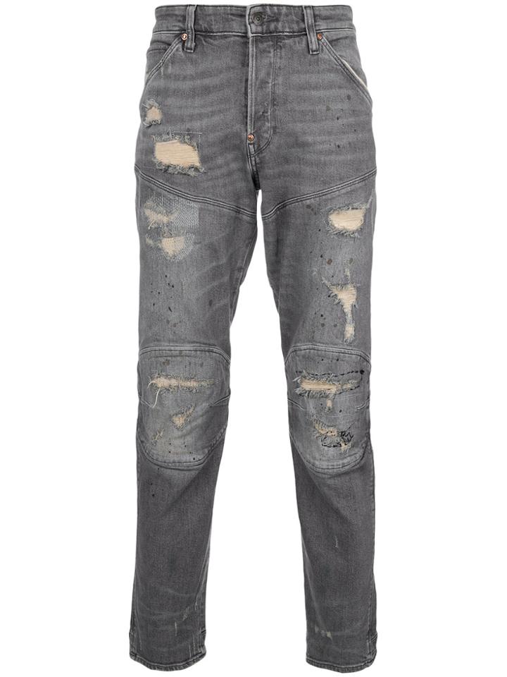 G-star Panelled Distressed Jeans - Grey