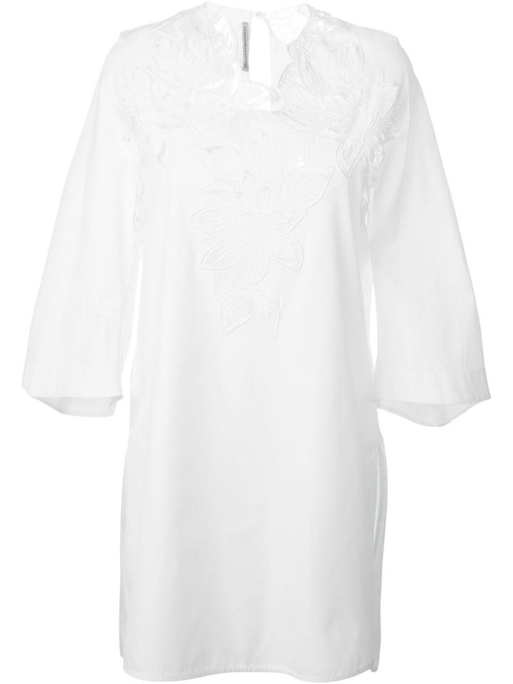 Ermanno Scervino Embroidered Dress, Women's, Size: 46, White, Cotton