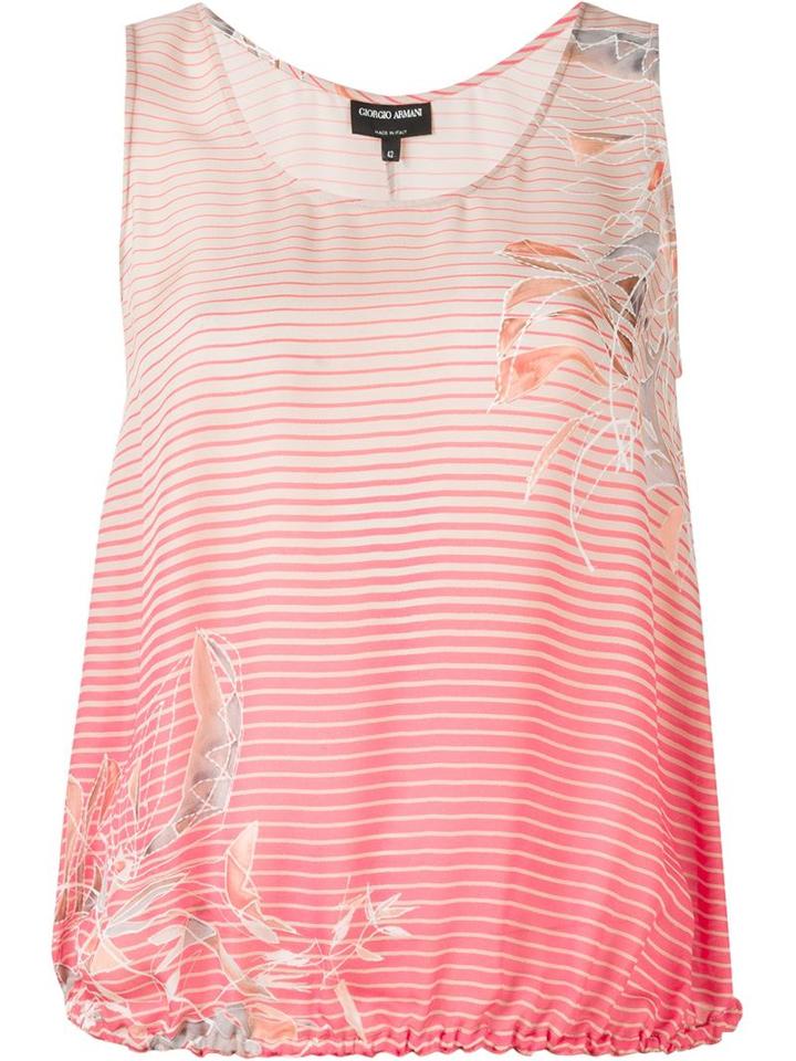 Giorgio Armani Striped Degradé Tank Top, Women's, Size: 44, Pink/purple, Silk