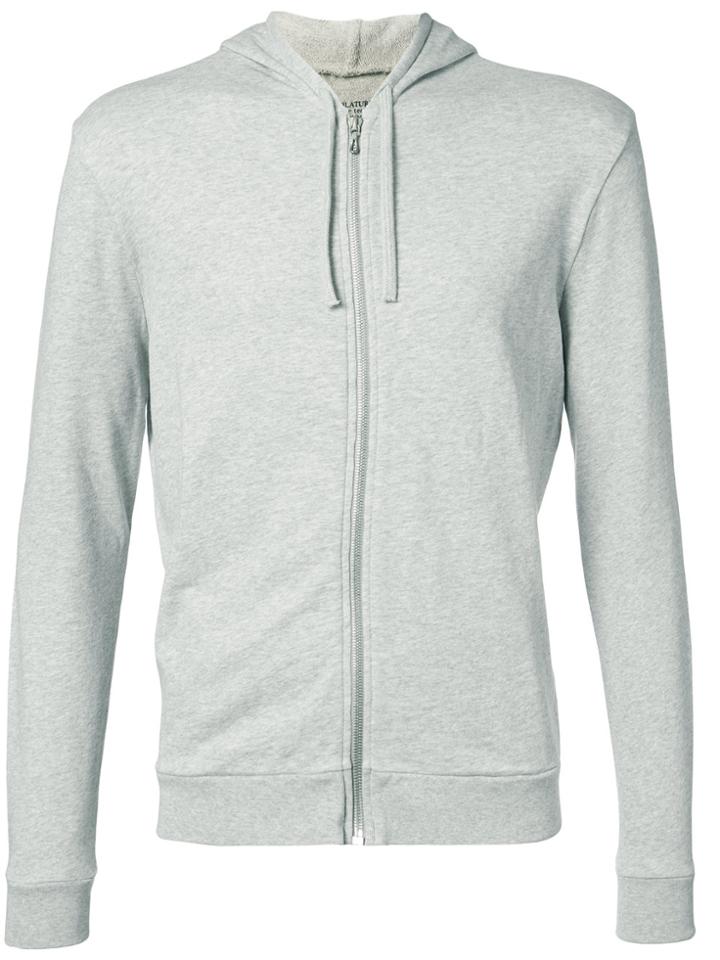 Majestic Filatures Knitted Zip Hooded Sweater - Grey