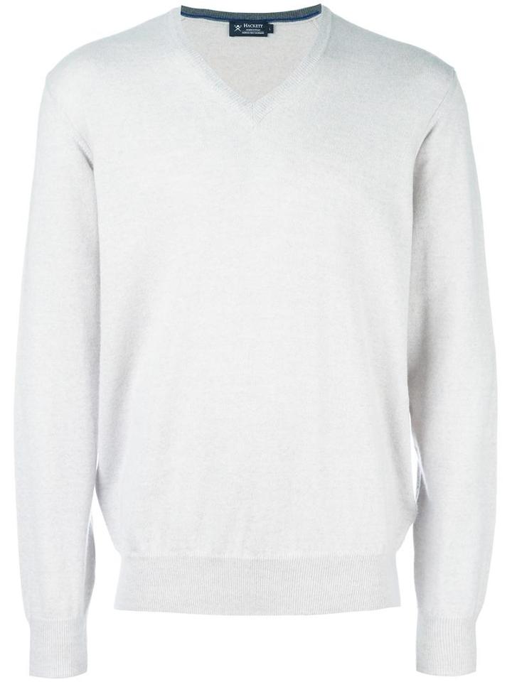 Hackett Elbow Patch Jumper, Men's, Size: Xl, Grey, Silk/cashmere/merino