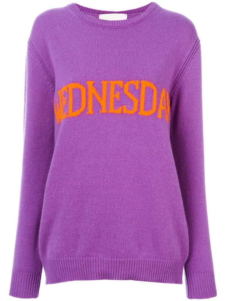 Alberta Ferretti Wednesday Intarsia Jumper - Purple