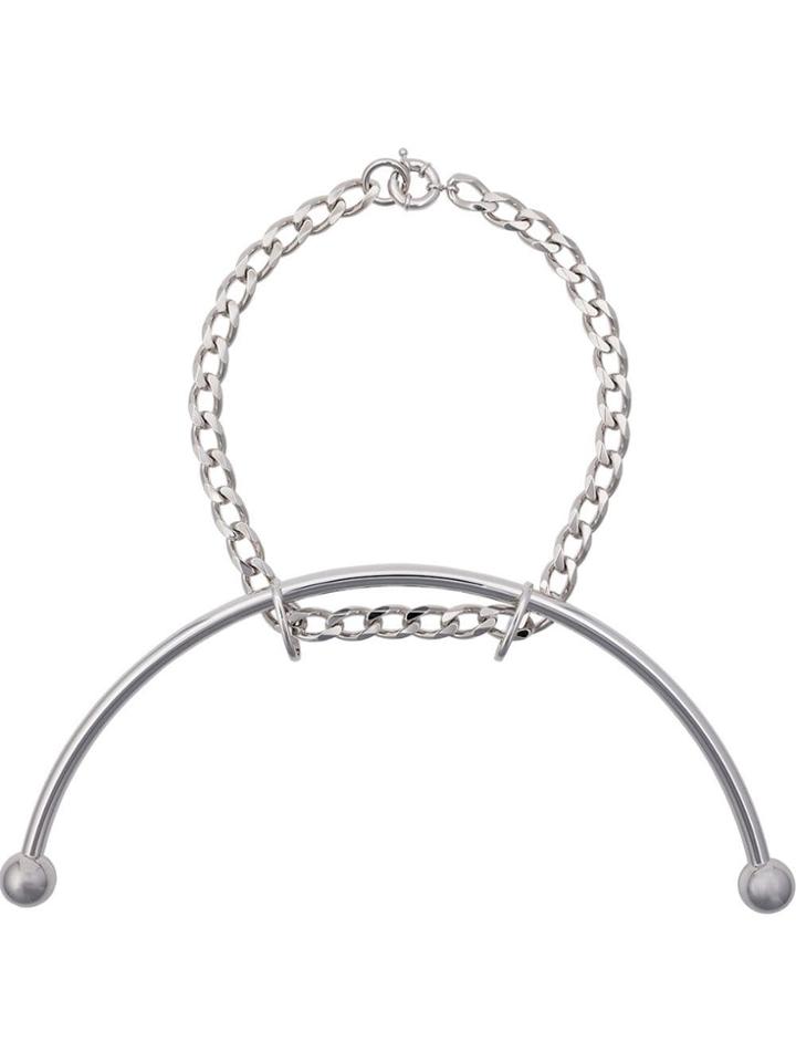 Y/project Chain And Barbell Necklace - Silver