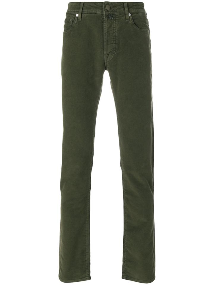 Jacob Cohen Velvety Effect Trousers - Green