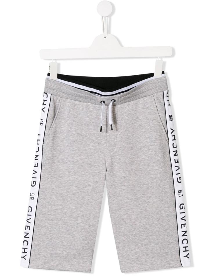 Givenchy Kids Logo Drawstring Shorts - Grey
