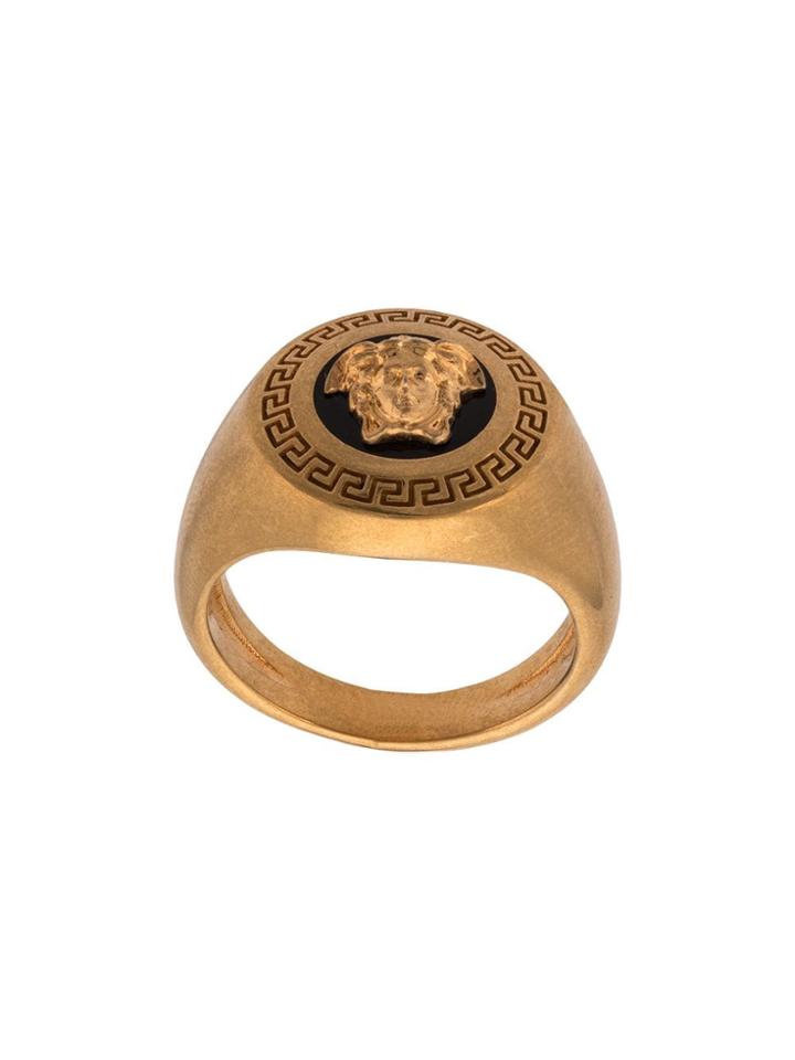 Versace Enamel Icon Medusa Ring - Gold
