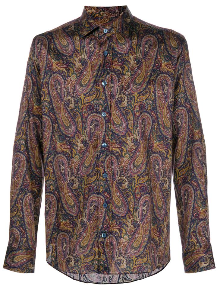 Etro New Warrant Paisley Shirt - Blue