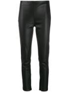 Calvin Klein Skinny Leather Trousers - Black