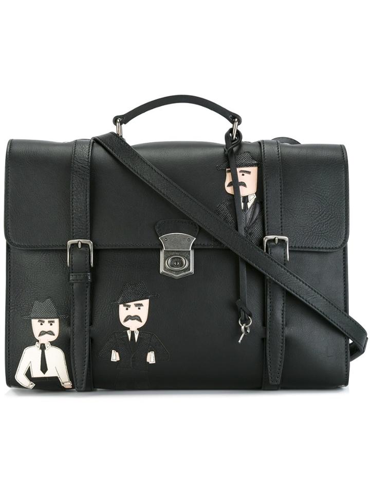 Dolce & Gabbana Sicilian Men Patch Messenger Bag - Black
