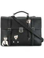 Dolce & Gabbana Sicilian Men Patch Messenger Bag - Black