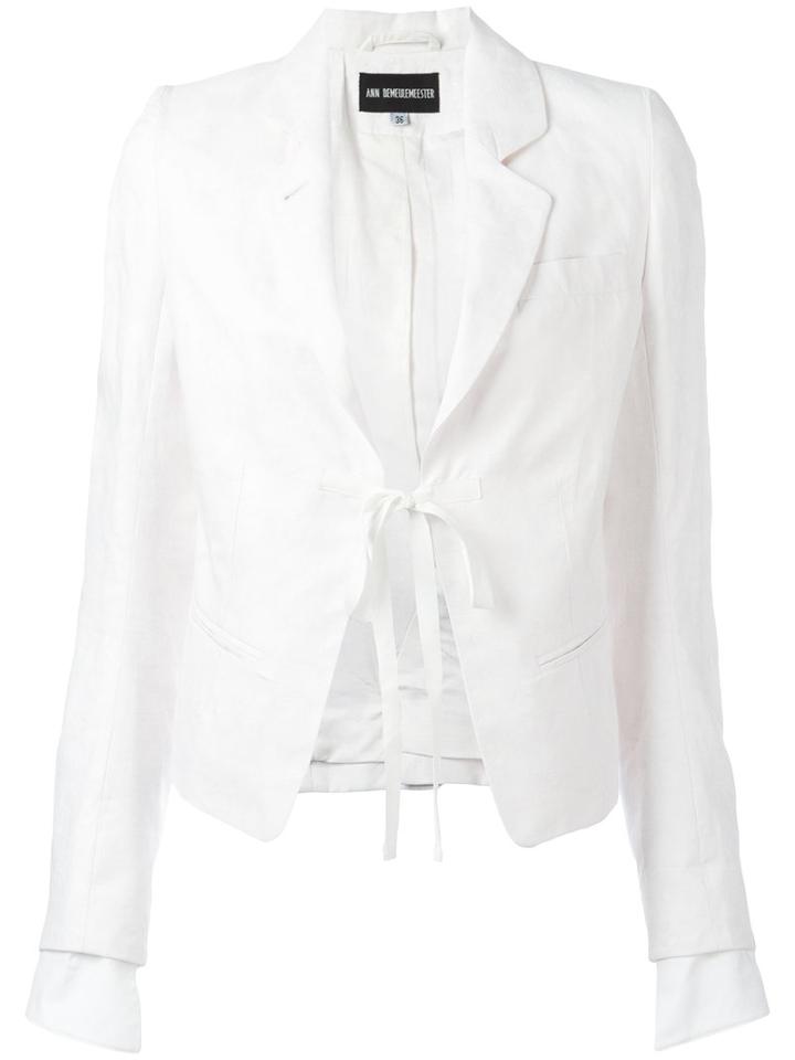 Ann Demeulemeester - Fitted Jacket - Women - Cotton/hemp/linen/flax/rayon - 36, White, Cotton/hemp/linen/flax/rayon