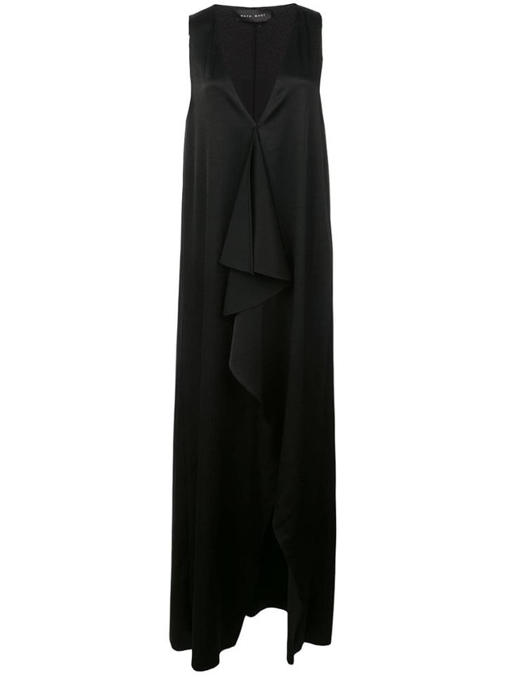Baja East Draped Front Maxi Dress - Black