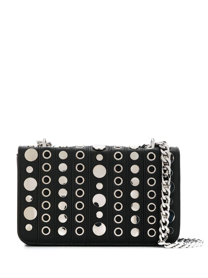 La Carrie Stud-embellished Crossbody Bag - Black