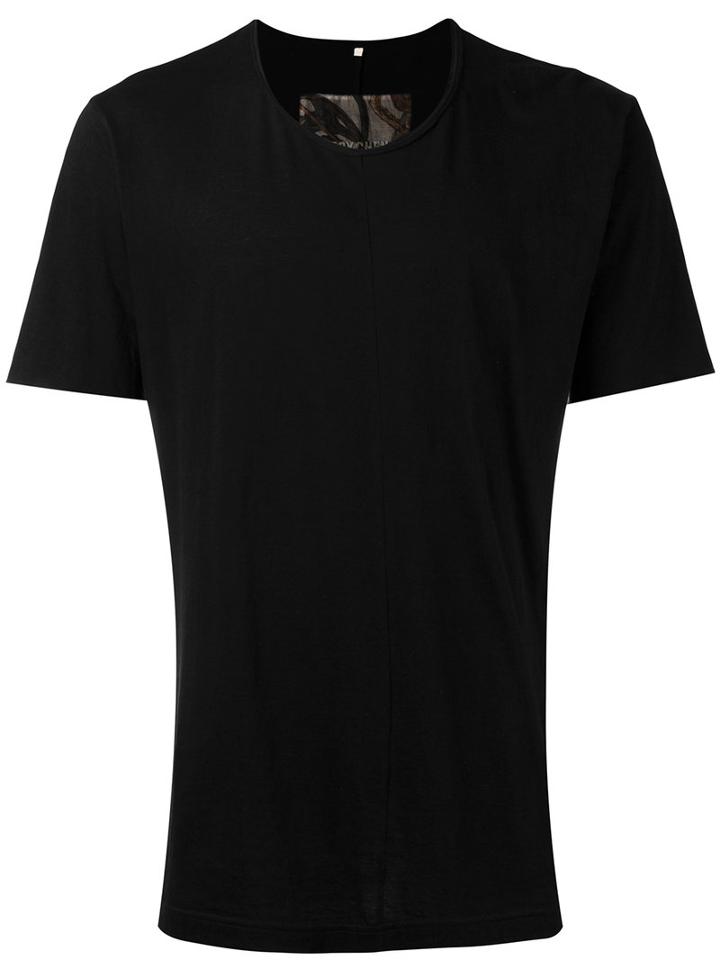 Ziggy Chen Contrast T-shirt, Men's, Size: 50, Black, Cotton