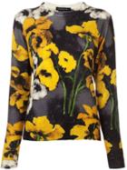 Samantha Sung Floral Fitted Sweater - Black