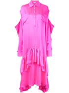 Natasha Zinko - Cold-shoulder Kaftan Dress - Women - Silk - 42, Pink/purple, Silk