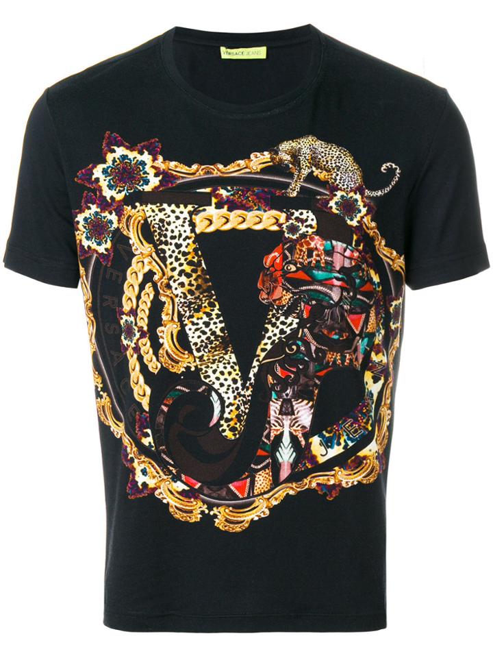 Versace Jeans Logo Print T-shirt - Black